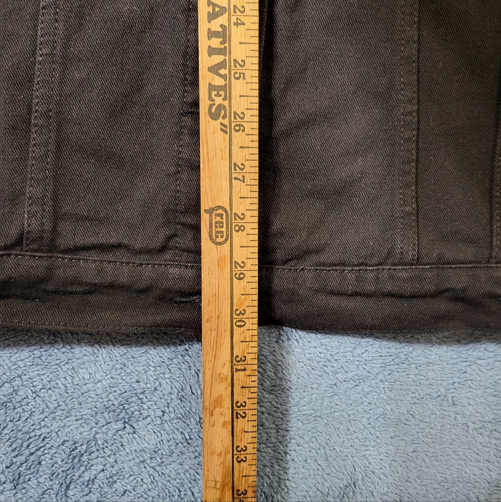 Black Jean Jacket Women's XL Silver Buttons - Picture 3 of 8